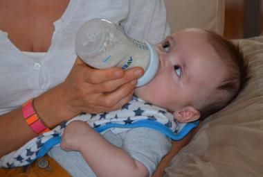 Bottle feeding baby